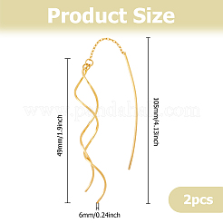 1 пара сережек-гвоздиков в форме волны из стерлингового серебра&nbsp;EJEW-HS0001-32G