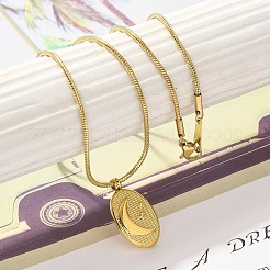 Ионное покрытие(ip) 304 нержавеющая сталь кулон ожерелье NJEW-K255-15G