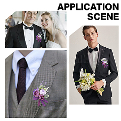 Брошь-бутоньерка с цветком из шелковой ткани JEWB-WH0009-98