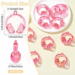 Placage uv pendentifs acryliques transparents&nbsp;TACR-FZC0002-001J