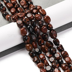 Натурального красного дерева обсидиана бисер нитей G-G146-A30-01