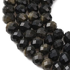 Natürliche goldenen Glanz Obsidian Perlen Stränge&nbsp;G-B179-A06-6x8mm