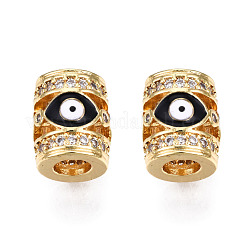 Латунные микро проложить кубического циркония бусы KK-N227-90