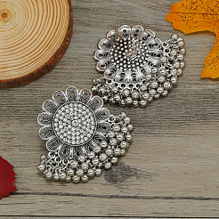 Серьги-люстры из цинкового сплава с подсолнечником HD8181-2