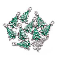 Подвески из сплава эмали средней морской зеленой елки&nbsp;X-EAP0307Y