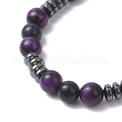 Женские браслеты с бусинами из синтетического синего авантюрина&nbsp;BJEW-JB12620