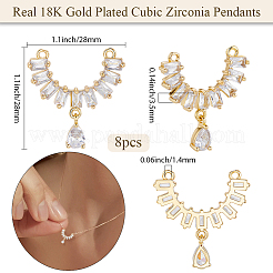 8шт латунные подвески с микропаве и кубическим цирконием KK-BBC0019-42
