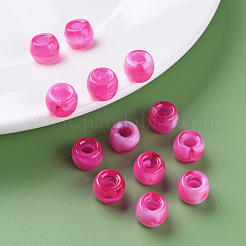 アクリルヨーロピアンビーズ  天然石風  大穴ビーズ  ロンデル  濃いピンク  9x6mm  穴：4mm  約1790~1840個/500g&nbsp;MACR-S375-002A-07