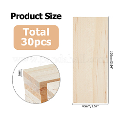 木製クラフト板  長方形  パパイヤホイップ  100x40x6mm&nbsp;WOOD-WH0064-61A