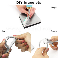 ステンレス鋼のバングルブランク  三角穴付き  ブラシ仕上げ効果  DIYカフブレスレット作りに  金属プレス＆彫刻  ローズゴールド  16x0.6x0.19cm&nbsp;DIY-H134-03RG