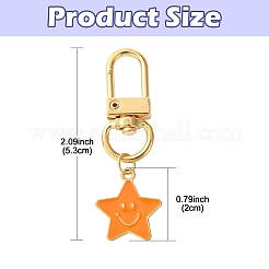 Stella con volto sorridente decorazioni pendenti in lega di smalto&nbsp;HJEW-YW00010-01