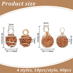 40 pendentif en fil de cuivre naturel rudraksha&nbsp;FIND-HY0003-33