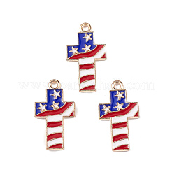 Pendentifs en alliage d'émail de style drapeau américain&nbsp;X-ENAM-K067-30