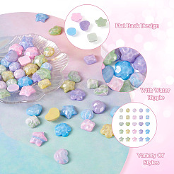 50шт 25 стиля непрозрачные кабошоны из смолы&nbsp;CRES-BT0001-04