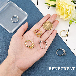 6 шт. 6 стильных регулируемых кольца для пальцев с микропаве из латуни и кубическим цирконием ZIRC-BC0001-11