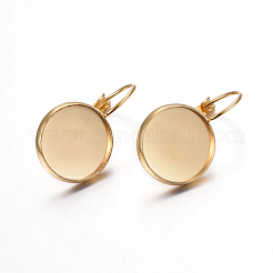 Серьги с застежкой-рычагом из нержавеющей стали 304&nbsp;STAS-F191-03G-14mm