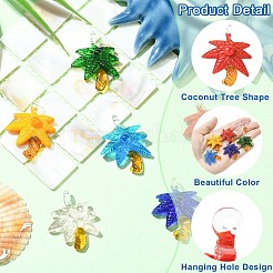 6шт 6 цвета прозрачные стеклянные подвески&nbsp;GLAA-CJ0002-82