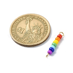 Подвески-соединители из стеклянных семян чакры с бисером PALLOY-JF02530-02