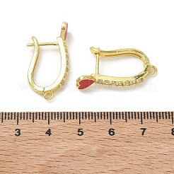 Reperti per orecchini a cerchio in zircone chiaro con micro pavé di ottone&nbsp;EJEW-C185-01G-01