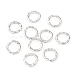 変色しない304ステンレススチールオープン丸カン  ツイストラウンド  銀  13x2mm  内径：9mm  12ゲージ&nbsp;STAS-G224-23S-03