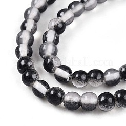 Запекание окрашенные прозрачные стеклянные бусины нити&nbsp;DGLA-N011-4mm-10