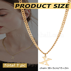 1 шт. ожерелье с подвеской в виде буквы из нержавеющей стали 304&nbsp;NJEW-LP0001-33X-G