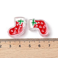 Thème décorations de Noël perle acrylique opaque avec émail&nbsp;OACR-Z021-01K