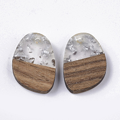Pendenti in resina trasparente e legno di noce&nbsp;RESI-Q210-006A-A02