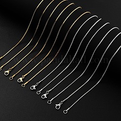 8 шт. классические простые 1.2 мм 304 нержавеющая сталь змейка ожерелья для мужчин и женщин&nbsp;NJEW-YW0001-26