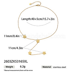Y-förmige Quasten-Lariat-Halsketten aus Edelstahl 304 für Damen&nbsp;WG3907F-01
