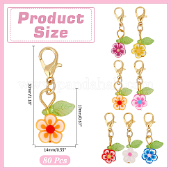 80 шт. подвеска-цветок из полимерной глины ручной работы&nbsp;HJEW-ME00033