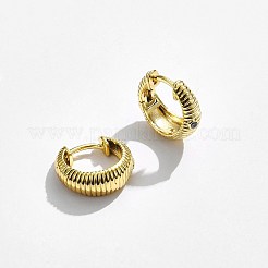 真鍮マイクロペーブキュービックジルコニアハギーフープピアス  リング  透明  ゴールドカラー  15.3mm&nbsp;EJEW-BB67135