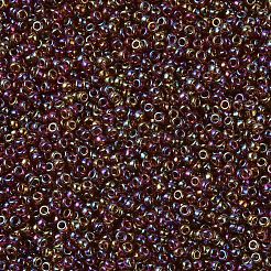 MIYUKIラウンドロカイユビーズ  日本製シードビーズ  （rr2461)透明ダークトパーズab  11/0  2x1.3mm  穴：0.8mm  約50000個/ポンド&nbsp;SEED-G007-RR2461