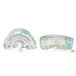 UVメッキレインボー虹色アクリルエナメルビーズ  レインボー  ミックスカラー  17x29x11mm  穴：3.5mm&nbsp;X-OACR-G012-08