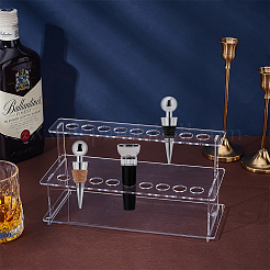 2-уровневый акриловый держатель для винных пробок с 18 отверстиями&nbsp;ODIS-WH0080-08A