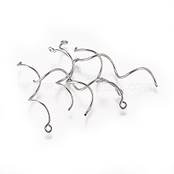 真鍮製アイピン  波  プラチナ  44x1mm  穴：1.6mm&nbsp;KK-WH0033-21P