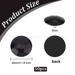 50 шт. акриловые кабошоны со стразами и плоской спинкой OACR-OC0001-15C