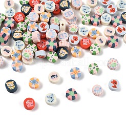 100шт 2 стиля ручной работы бусины из полимерной глины&nbsp;CLAY-FP0001-11B