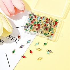 100 шт. 5-х цветные латунные подвески-соединители из стекла K9&nbsp;KK-FS0001-66