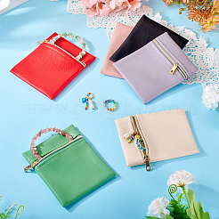 6 шт. 6 цвета искусственной кожи сумки для хранения ювелирных изделий на молнии&nbsp;ABAG-TA0001-72A