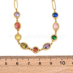 Ожерелья из нержавеющей стали 304 с цветными кубическими цирконами&nbsp;NJEW-A051-06G