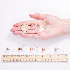 ビーズ容器用の混合形状ガラス瓶  コルク栓付き  ウィッシングボトル  透明  20個/セット&nbsp;AJEW-SC0001-01