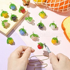 7 шт. 7-х цветные подвески-фрукты из медной проволоки ручной работы&nbsp;PALLOY-CJ00100