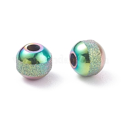 Perline in acciaio inossidabile 304 testurizzate con placcatura ionica color arcobaleno (ip)&nbsp;STAS-P306-01D-MC