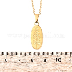 Овальные подвески с сосной из нержавеющей стали 304&nbsp;NJEW-H059-24G