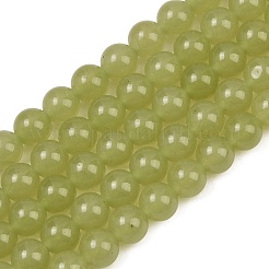 Naturels teints en blanc perles de jade brins&nbsp;GG-CBAEB22-B01-8mm-05