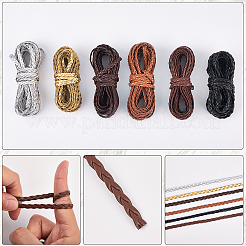 Двухслойный плетеный шнур из искусственной кожи длиной 5 м.&nbsp;LC-GF0001-12B