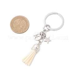 12 шт. брелок-подвеска «Двенадцать созвездий» из нержавеющей стали 304 и кисточка из искусственной замши&nbsp;KEYC-JKC01309