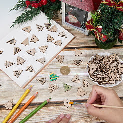 4 комплект деревянных подвесных украшений&nbsp;WOOD-SC0001-90A