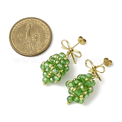Orecchini pendenti in ottone con campanella di Natale&nbsp;EJEW-MZ00495-02